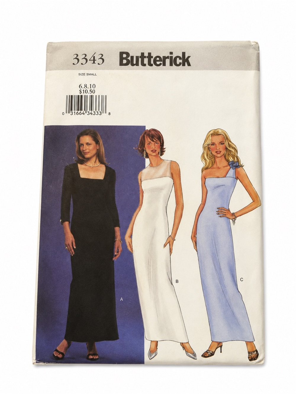 Butterick 3343 Sewing Pattern‎ Misses Close Fitting Tapered Evening Gown 6 8 10